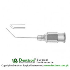 Hydrodissection Cannula Angled at 8 mm - Flat Tip Stainless Steel, Gauge 25